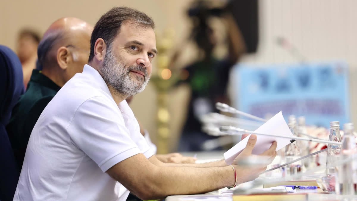 Leader of the Opposition in the Lok Sabha Rahul Gandhi attends the Annual Legal Conclave 2025, at Vigyan Bhawan in New Delhi on Saturday, August 2, 2025. (