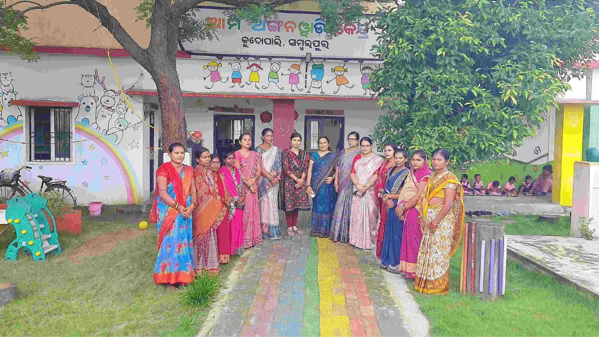 At the Veer Surendra Sai Adarsh ​​Anganwadi Centre at Kudopali village, Maneswar block, in Odisha’s Sambalpur district.