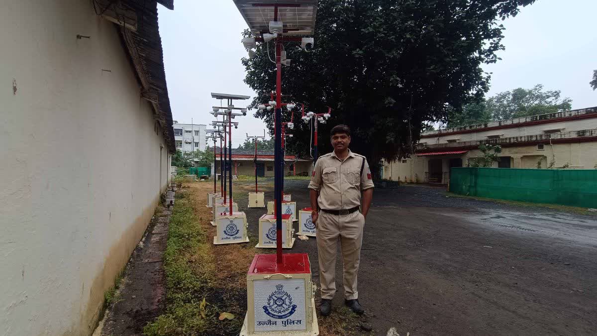 Gaurav Jaiswal with his portable CCTV system