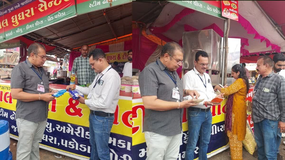 ફૂડ ઇન્સ્પેક્ટરોની ટીમ દ્વારા રેસકોર્સ મેદાનમાં લાગેલા તમામ ફૂડ સ્ટોલનું ઝીણવટભર્યું નિરીક્ષણ કરવામાં આવ્યું હતું.