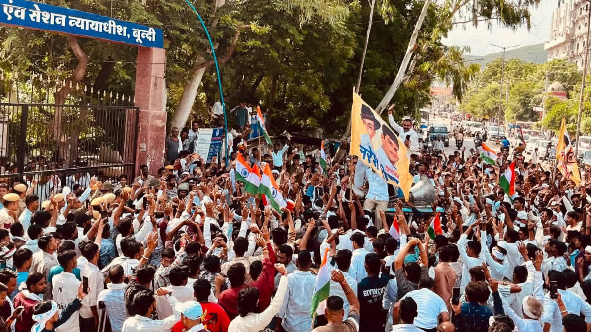 Supporters protesting at the Collectorate