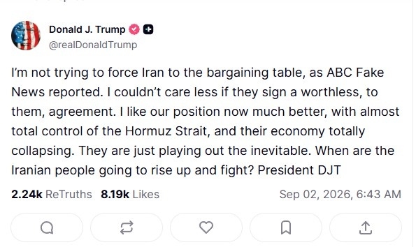 Donald Trump's 'Truth Social' post