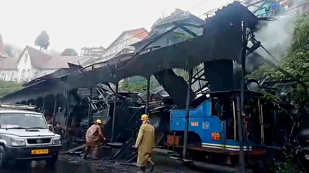 DARJEELING TOY TRAIN SHED COLLAPSES HEAVY RAINFALL IN DARJEELING HILLS ACCIDENT DURING MAINTENANCE WORK Four Joyride Services Cancelled