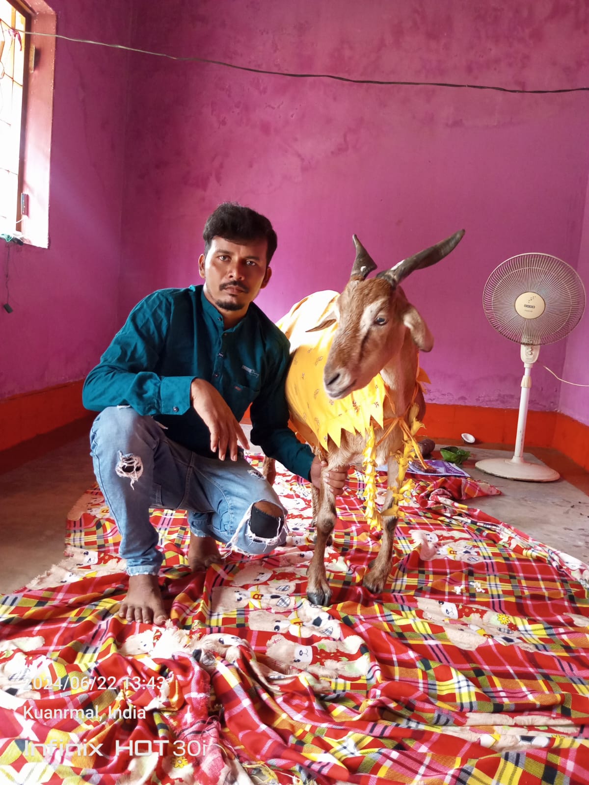 Abhiram's Pet Goat 'Kuwar'
