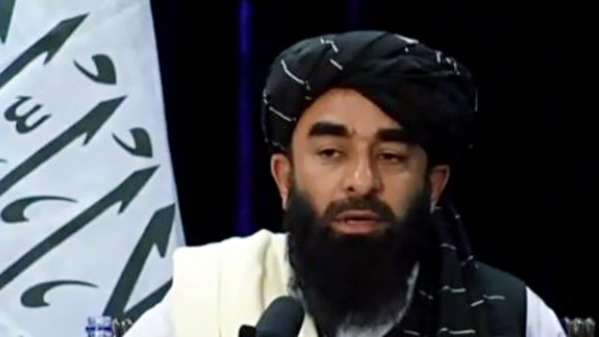 FILE- Taliban spokesperson Zabihullah Mujahid