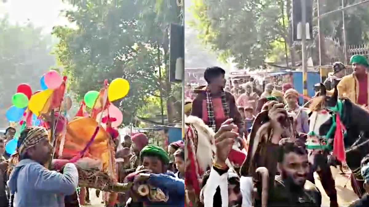 DJ at funeral procession in Munger