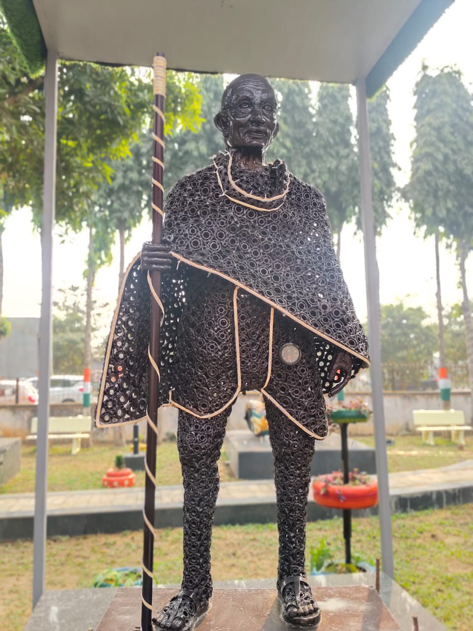 Iron Knot decorated as a beautiful statue of Mahatma Gandhi