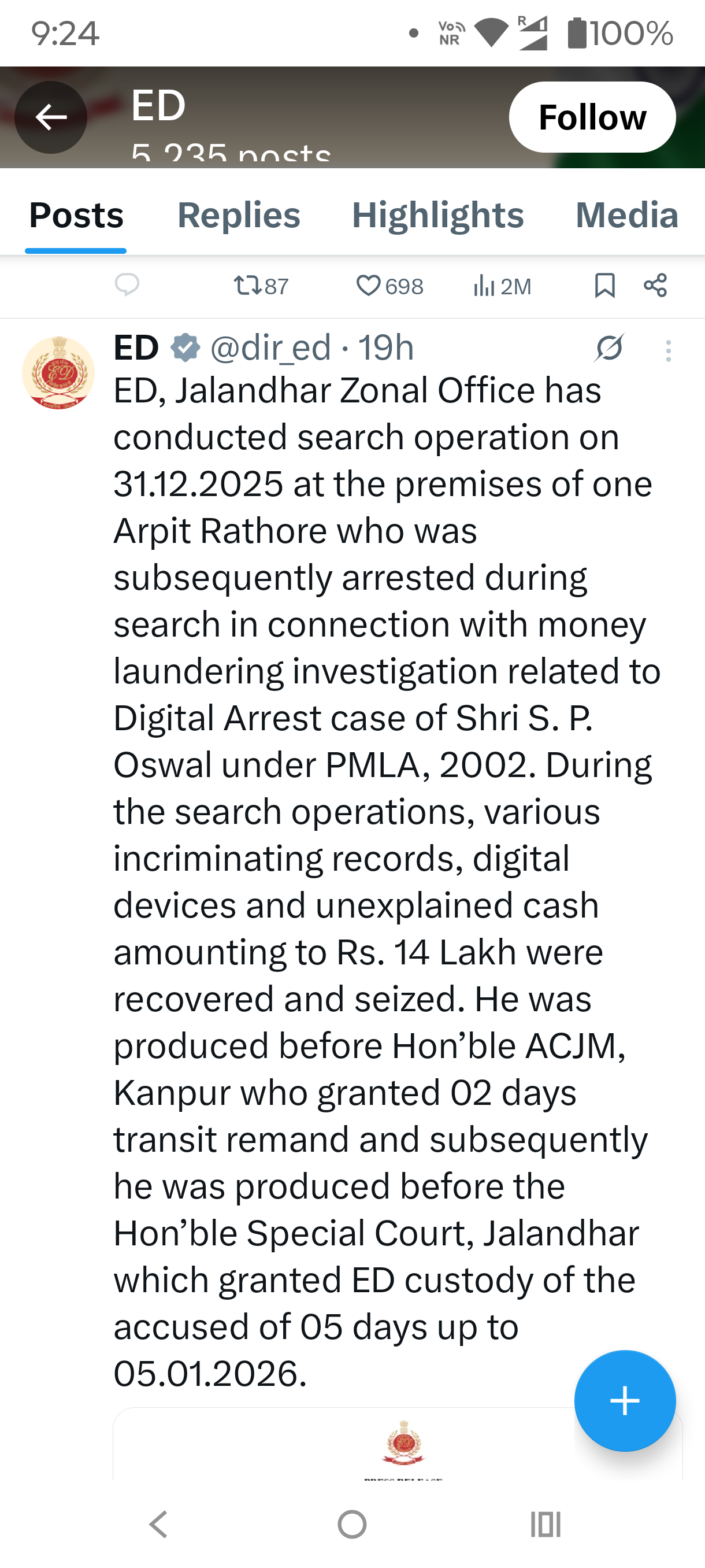 Enforcement Directorate (ED)