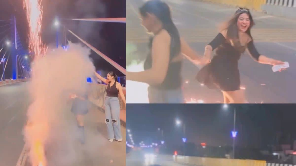 JABALPUR FLYOVER GIRLS FIREWORKS