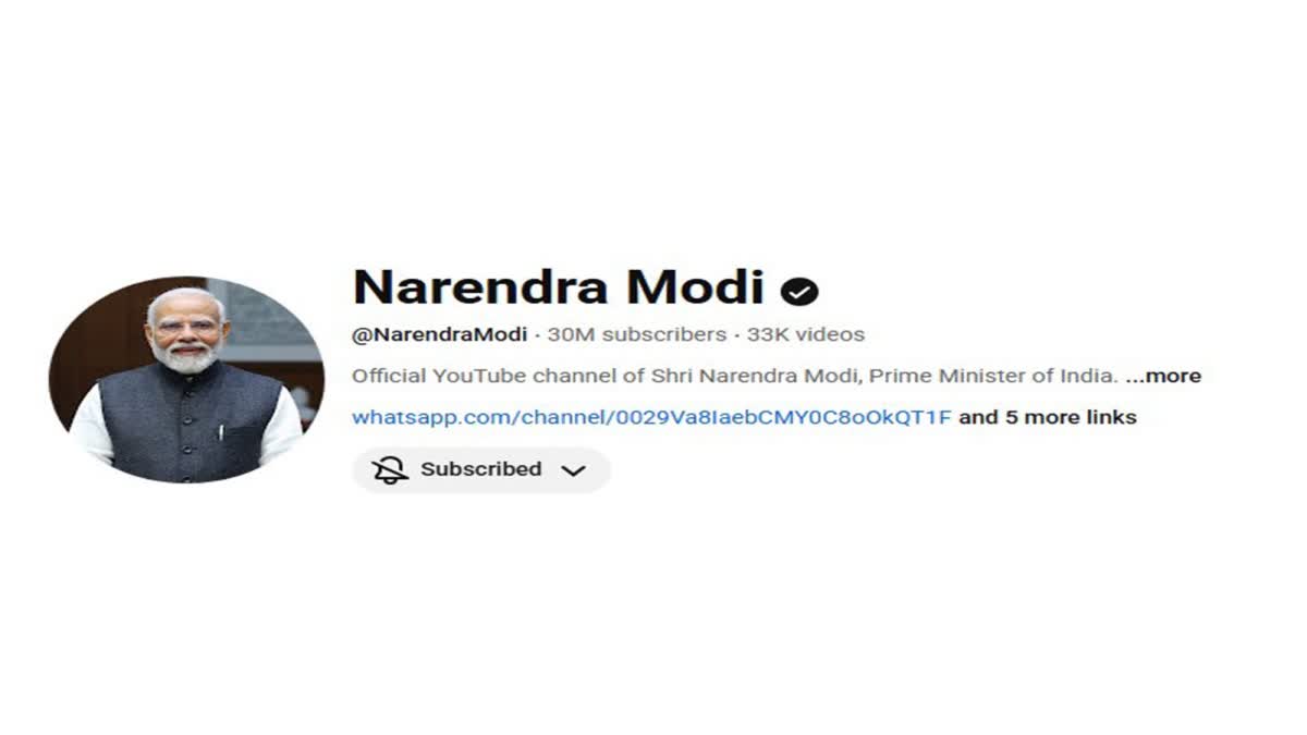PM Modi Youtube Subscribers