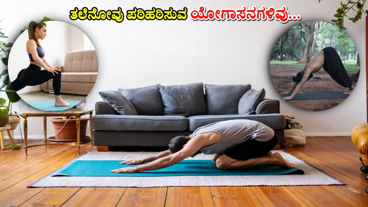 ತಲೆನೋವಿನಿಂದ ತೀವ್ರ ತೊಂದರೆಯಾಗುತ್ತಿದೆಯೇ? ನಿತ್ಯ ಈ ಯೋಗಾಸನಗಳ ಅಭ್ಯಾಸದಿಂದ ಕೆಲವೇ ದಿನಗಳಲ್ಲಿ ಪರಿಹಾರ ಸಾಧ್ಯ Yoga for Headache Relief Relieve Stress with Yoga Poses Health Benefits of Yoga ತಲೆನೋವು ಹೋಗಲಾಡಿಸಲು ಯೋಗ ಒಳ್ಳೆಯದು