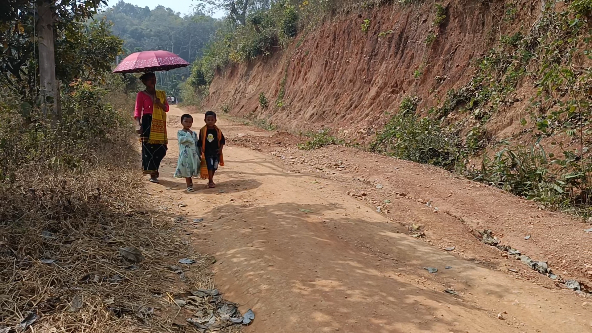 Public repaired damaged road at Khetri