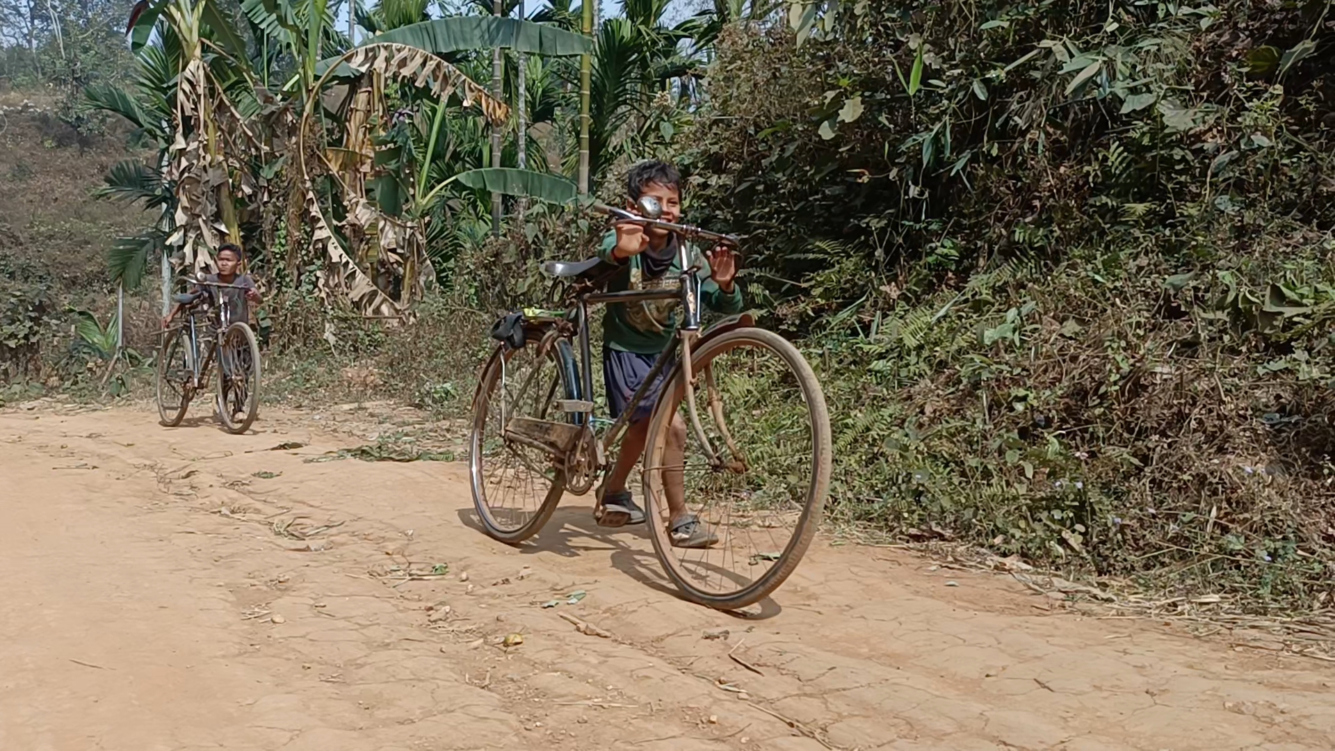 Public repaired damaged road at Khetri