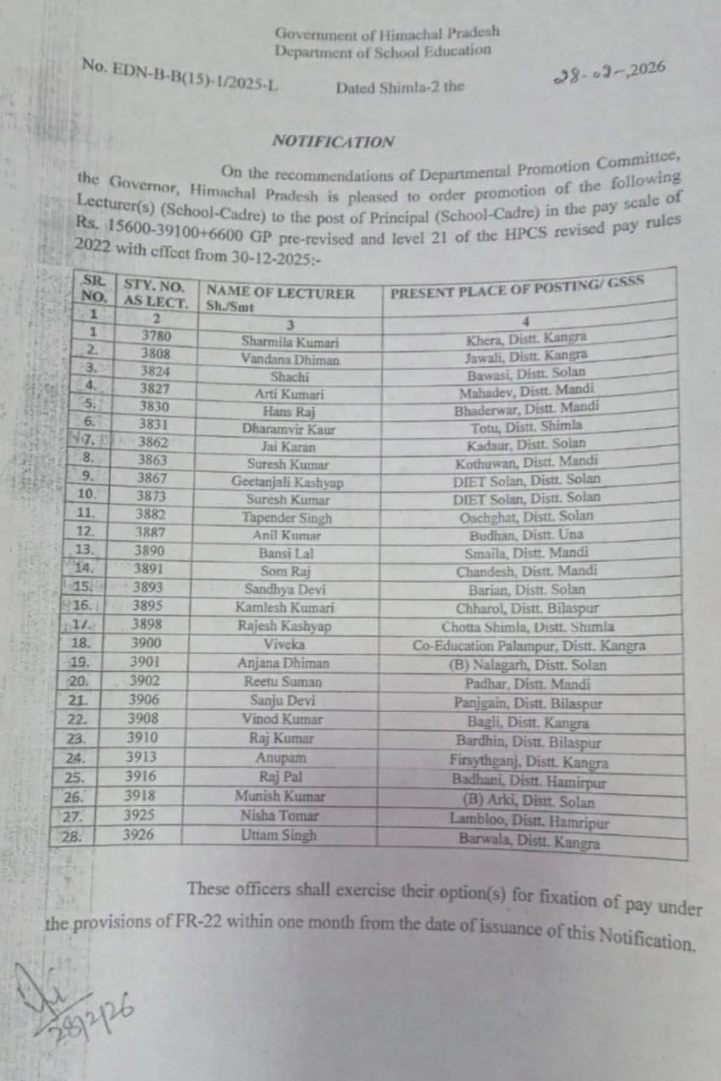 स्वास्थ्य मंत्री की बेटी को मिला प्रमोशन का तोहफा