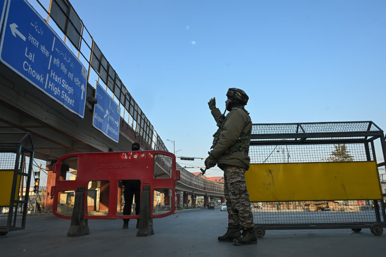 Paramilitary forces patrol in Srinagar amid curbs to foil Shia protests against Ayatollah Khamenei assassination