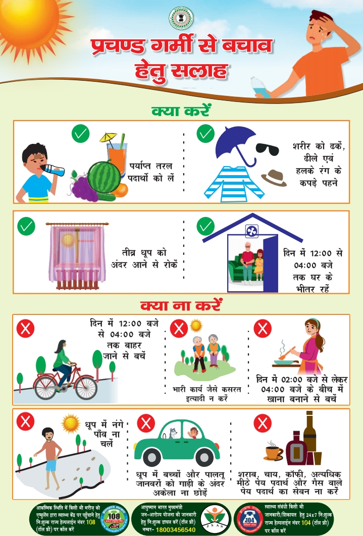 nhm heat wave advisory in jharkhand