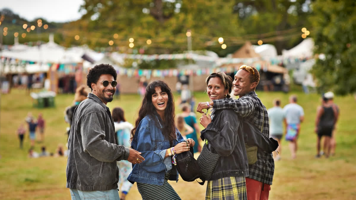 Friends at a music festival
