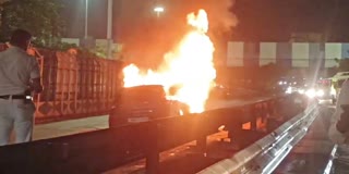 FIRE BREAKS OUT IN CAR