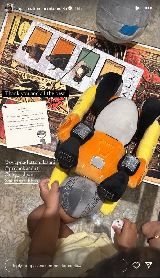 Upasana Konidela's IG Post Captures Klin Kaara's Joy with Kalki 2898 AD Toy 'Bujji'