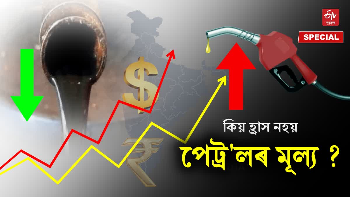 crude oil price vs Petrol price