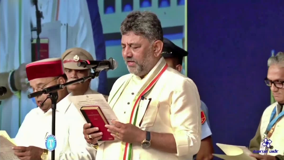 The Governor administered the oath of office to DK Shivakumar as the new Chief Minister of Karnataka.