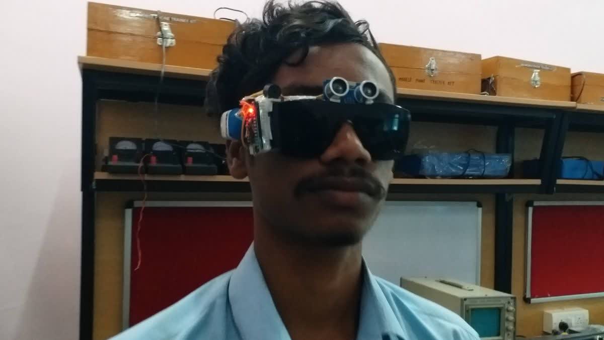 Babulal displaying his smart goggles