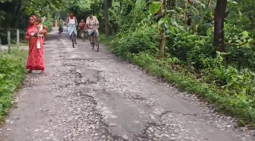 demand for construction of dilapidated PMGSY Road in Kalgachia