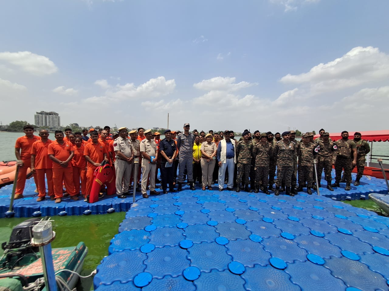 Mock drill at Kishore Sagar Lake