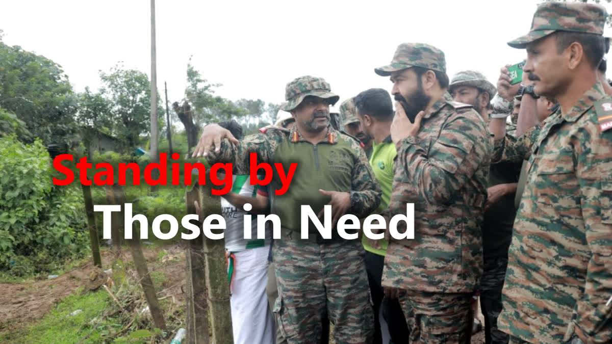 Mohanlal Reaches Wayanad to Support Landslide Victims - Watch On Saturday, superstar Mohanlal, who is also a Lieutenant Colonel in the Indian Territorial Army,