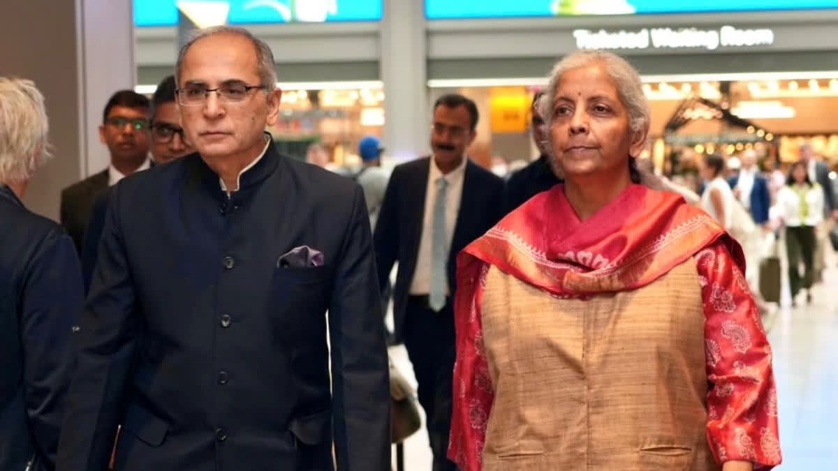 Union Minister for Finance & Corporate Affairs Nirmala Sitharaman is welcomed by India’s Ambassador to the USA Vinay Mohan Kwatra upon her arrival at New York Penn Station on Wednesday.