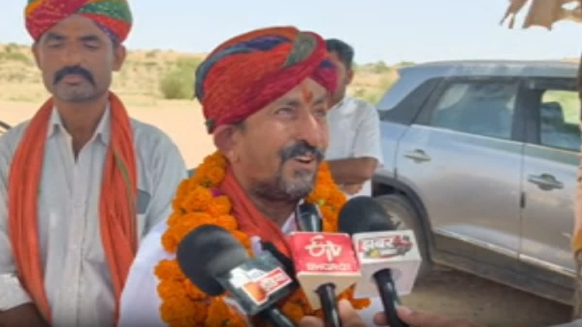 Sumer Singh Bhati speaking to the media
