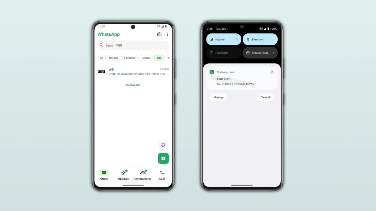 WhatsApp Draft Message Notification Feature