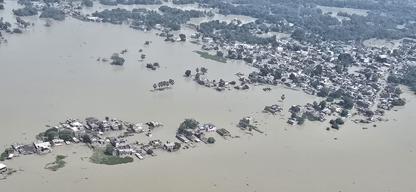 An ariel view of the floods in Bihar