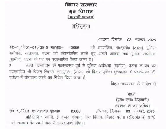 Aprajit Lohan Patna Rural SP