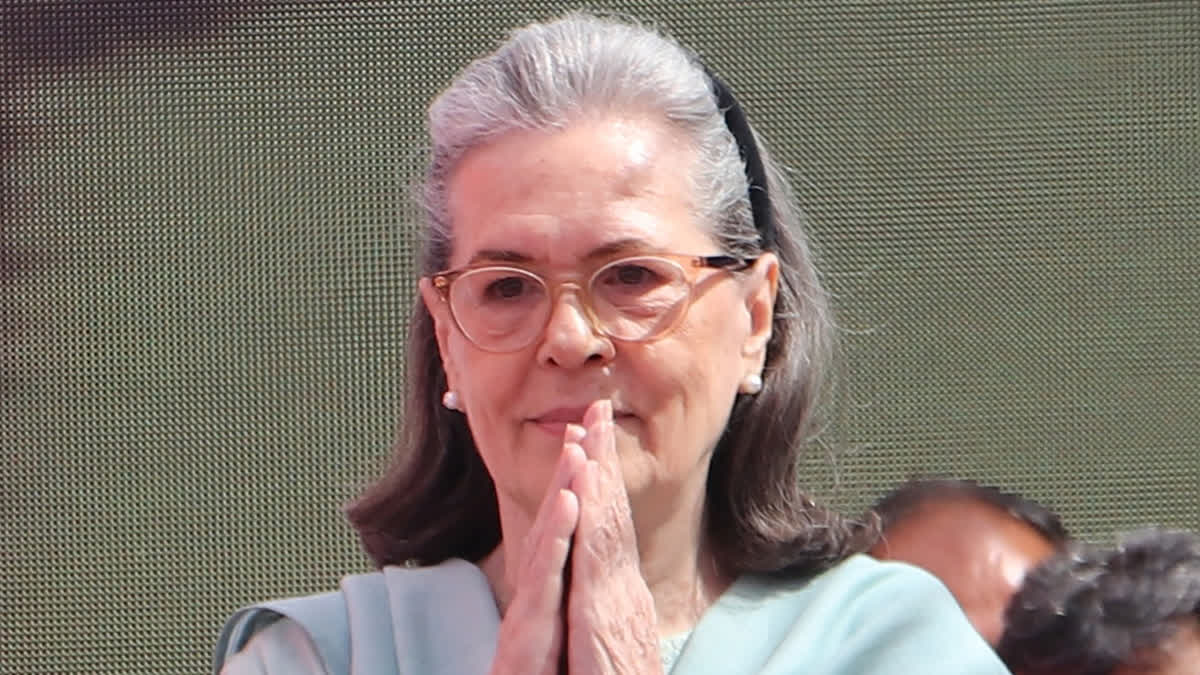 Congress Parliamentary Party Chairperson Sonia Gandhi during the unveiling of the statue of former Chief Minister Late Virbhadra Singh, in Shimla on Monday, October 13, 2025.