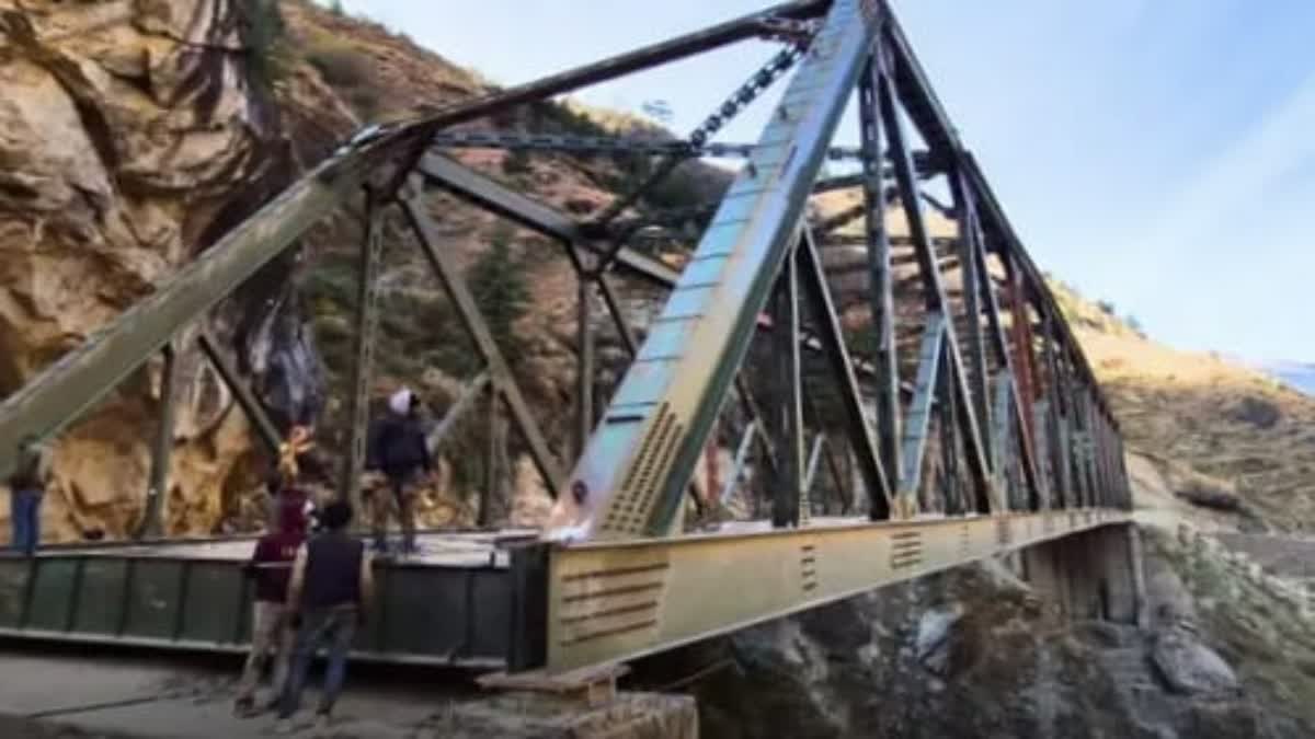 India China border steel bridge