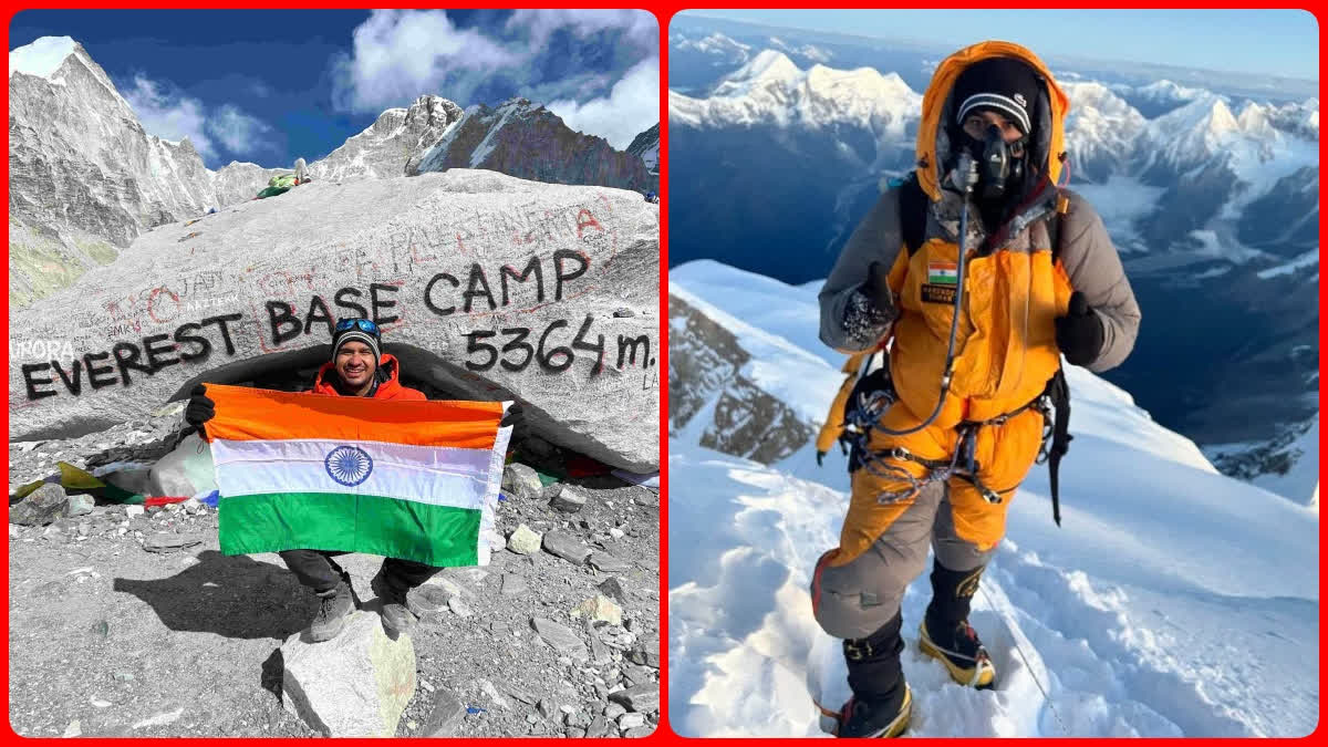पर्वतारोही नरेंद्र कुमार ने माउंट एवरेस्ट बेस कैंप पर फहराया तिरंगा