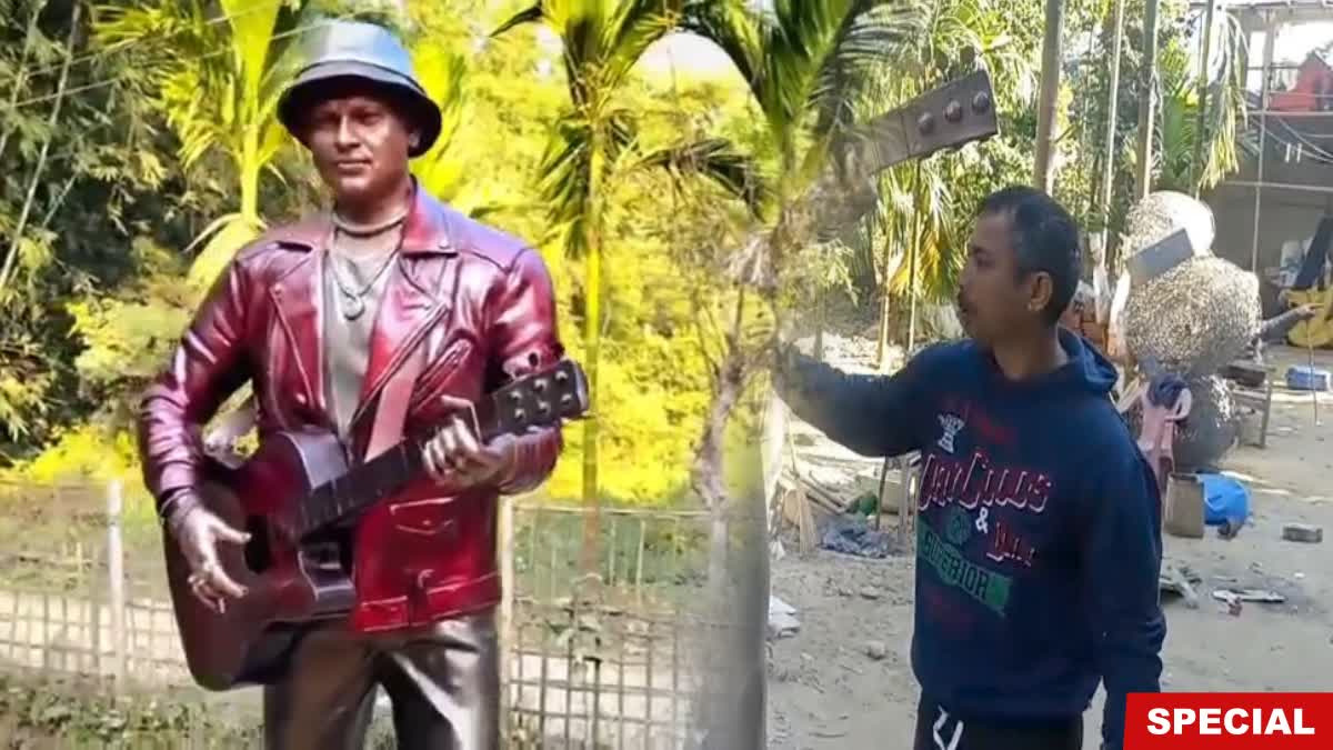 Bust sculpture of Zubeen Garg
