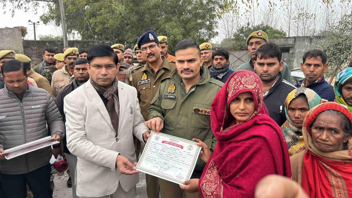 The district administration on Sunday took over the land on which Medina Mosque and a Madrasa were built in Sambhal.