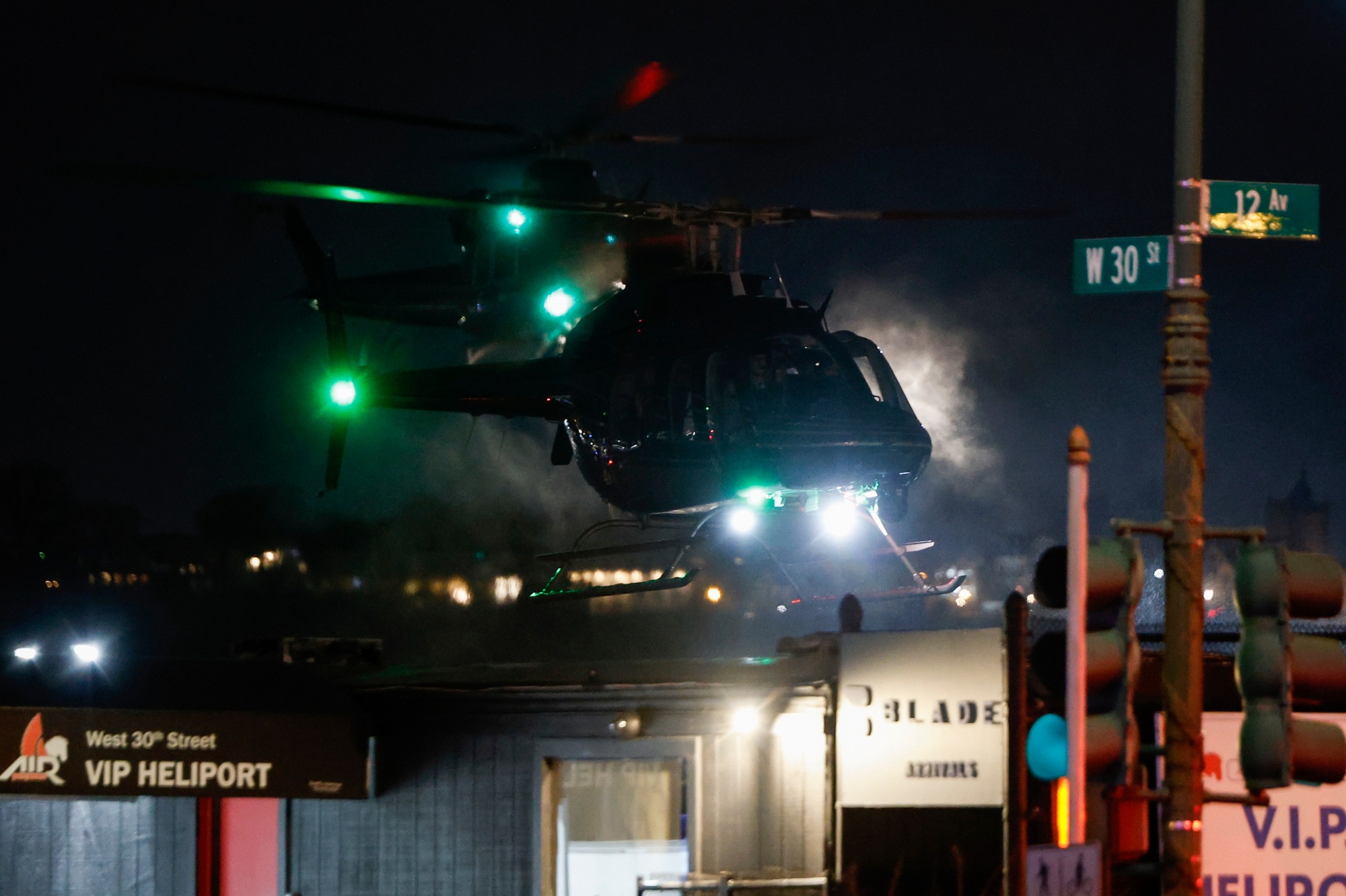 Helicopters carrying captured Venezuelan President Nicolas Maduro and his wife Cilia Flores land at the West 30th Street Heliport, Saturday, Jan. 3, 2026, in New York.