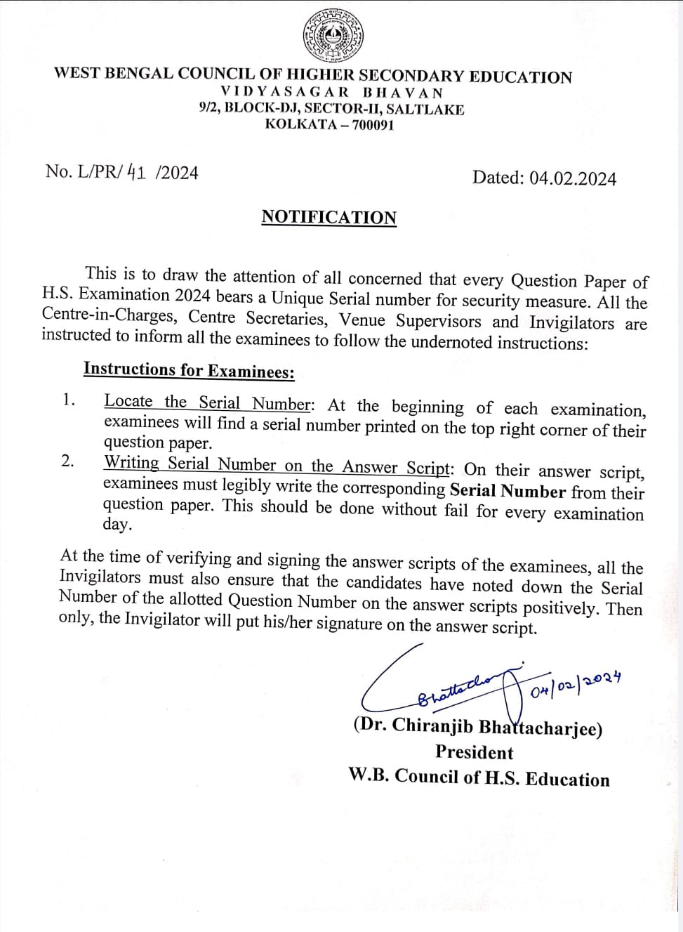 Higher Secondary 2024