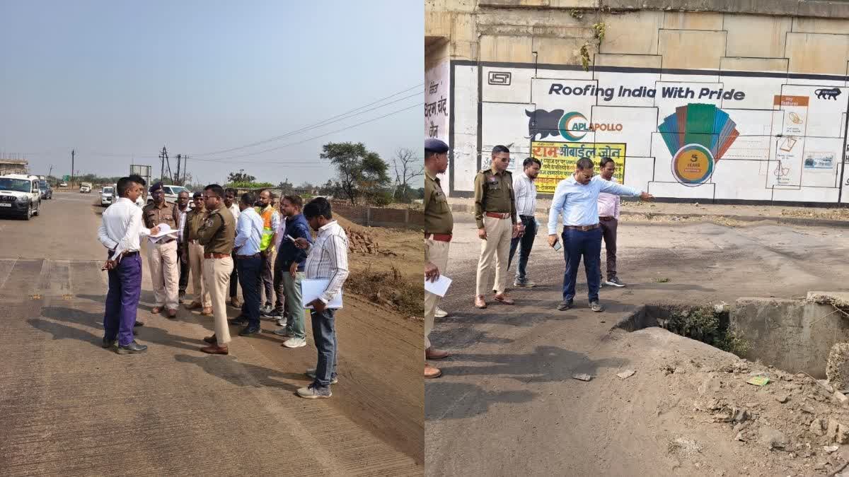 रायपुर बिलासपुर हाईवे पर ब्लैक स्पॉट का निरीक्षण, राष्ट्रीय सड़क सुरक्षा  माह के बाद हादसे रोकना ही लक्ष्य