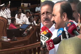 VD SATHEESAN MB RAJESH VERBAL SPAT SABARIMALA GOLD THEFT CASE PROBE OPPOSITION BOYCOTT KERALA ASSEMBLY Kerala CM resolution against Centre