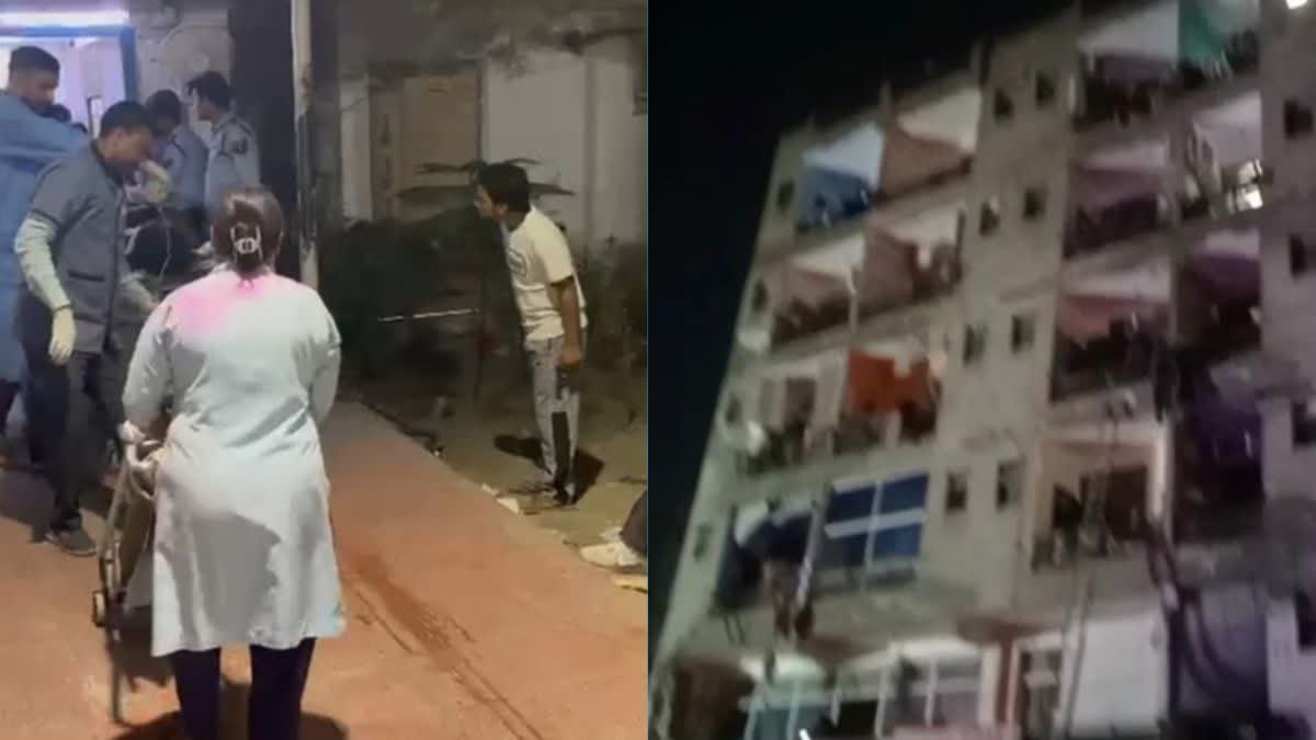 पांच मंजिला इमारत में लगी भीषण आग