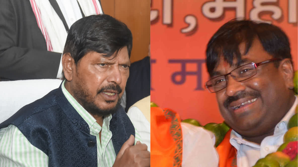 Ramdas Athawale (L), Vinod Tawade
