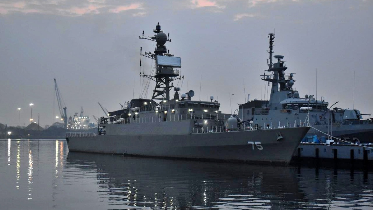 Iranian frigate IRIS Dena, which was reportedly struck by a submarine in Sri Lankan waters.