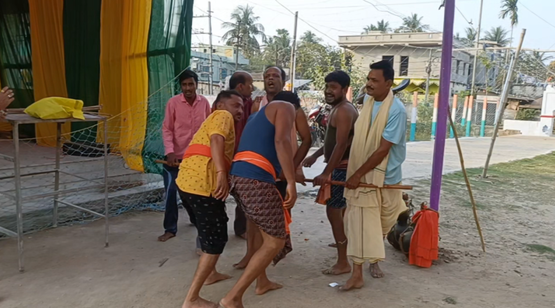 Yadavs playing using Stick