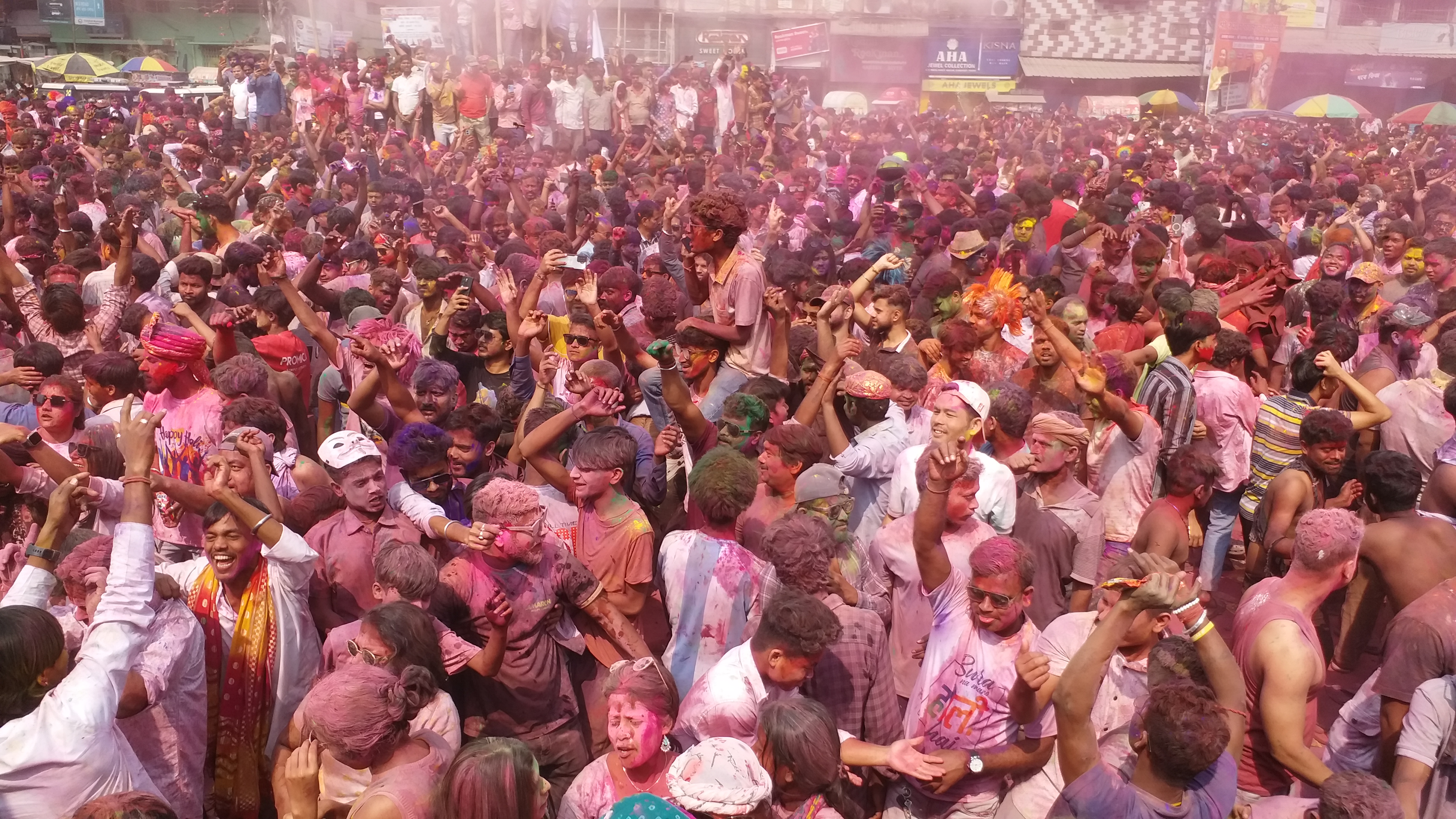 Holi celebrated in Fancy Bazar Guwahati
