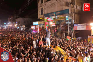 CM Himanta Biswa Sarma at the road show in Silchar