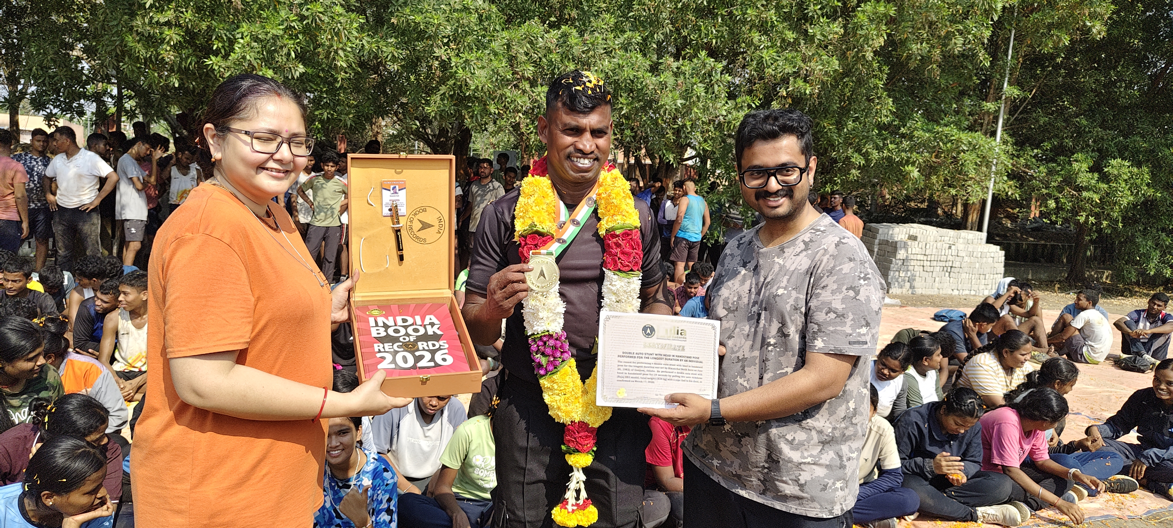 Odisha’s Simanchal Barik Pulls Two Auto Rickshaws With Head, Enters India Book Of Records
